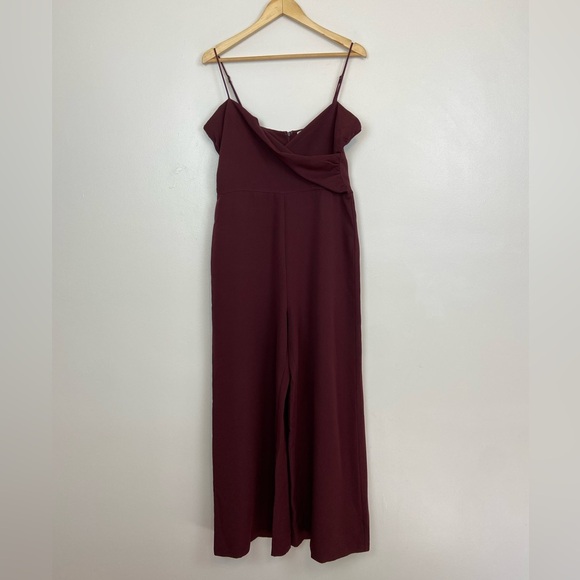 Sadie & Sage Wine Maroon Wide Leg Jumpsuit - Picture 4 of 8